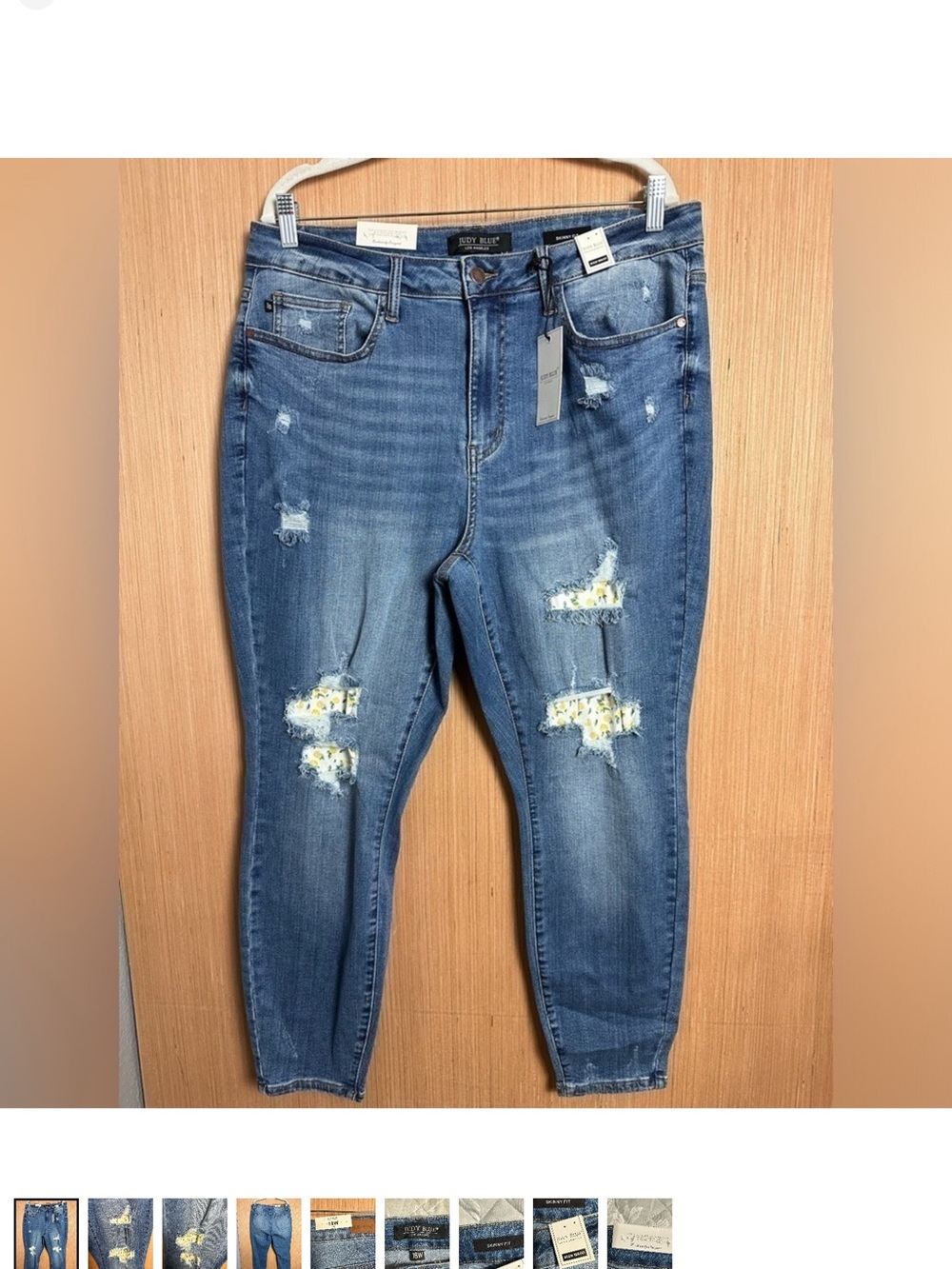 Judy Blue Lemon Patch Medium Blue High-Waist Skinny Jeans